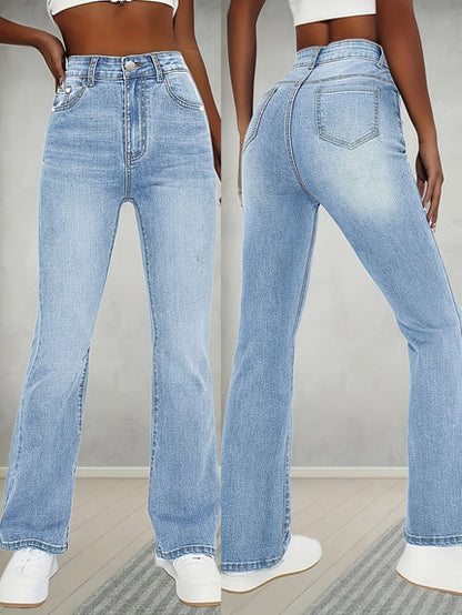 Nieuwe Hoge Taille Elastische Casual Broek Losse Street Campus All-Match. Jeans Retro Stijl Dames Lange Broek