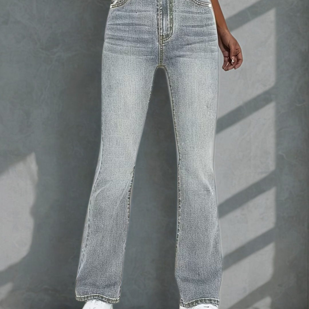 Nieuwe Hoge Taille Elastische Casual Broek Losse Street Campus All-Match. Jeans Retro Stijl Dames Lange Broek