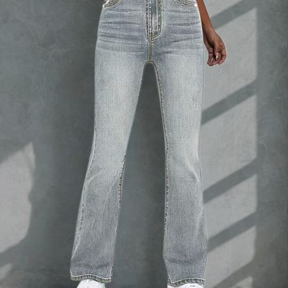 Nieuwe Hoge Taille Elastische Casual Broek Losse Street Campus All-Match. Jeans Retro Stijl Dames Lange Broek