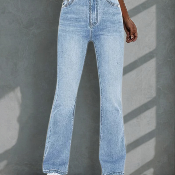 Nieuwe Hoge Taille Elastische Casual Broek Losse Street Campus All-Match. Jeans Retro Stijl Dames Lange Broek