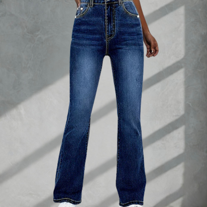 Nieuwe Hoge Taille Elastische Casual Broek Losse Street Campus All-Match. Jeans Retro Stijl Dames Lange Broek